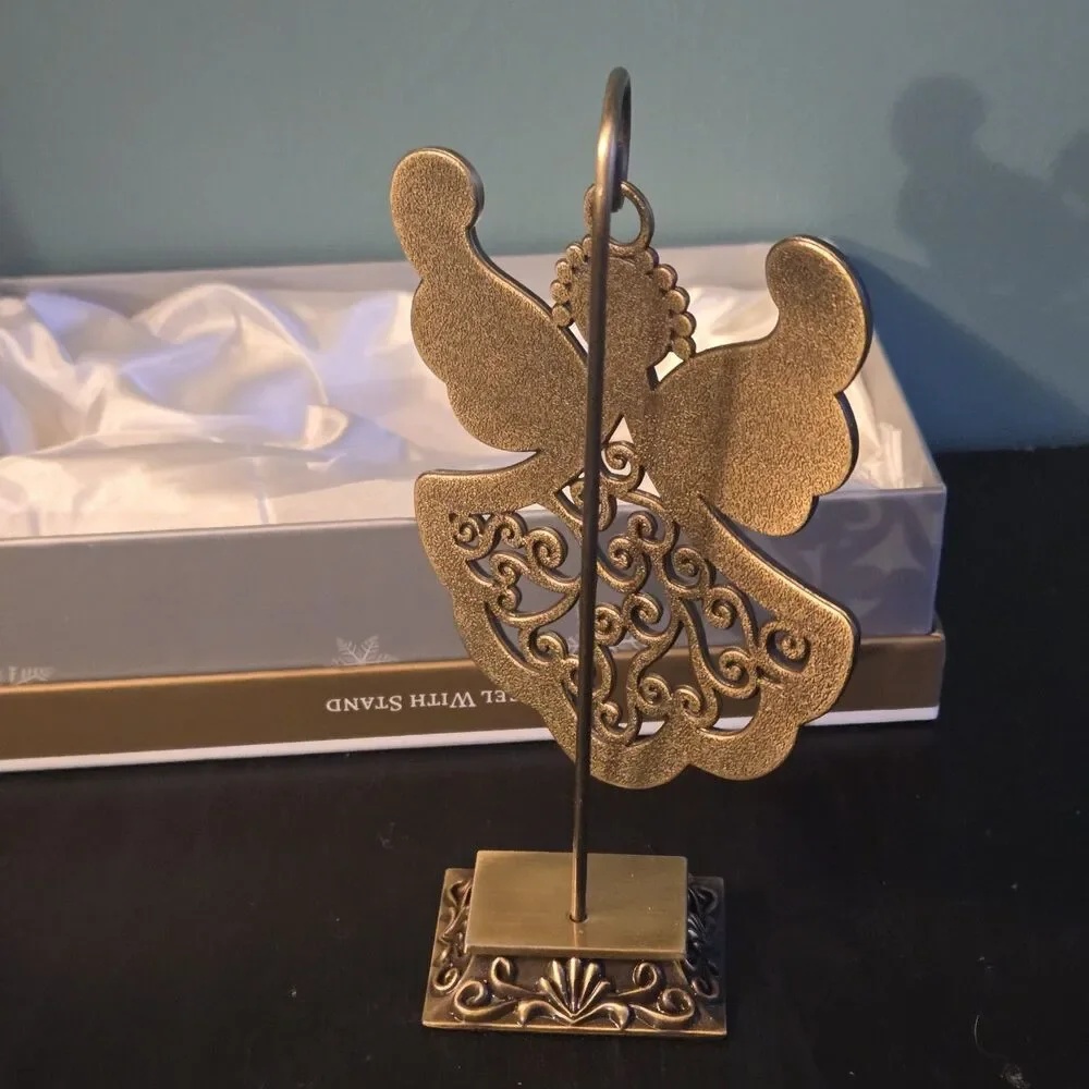 Christmas Guardian Angel Figurine Wings W/Stand NIB Pier One Imports